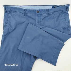 Polo Ralph Lauren Slim Stretch Chino Pants Blue Mens 40x30 Flat Front Casual